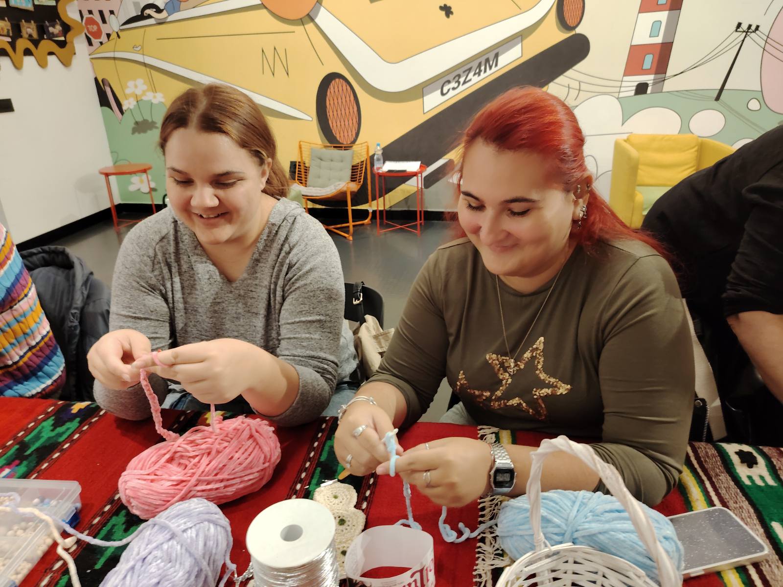 Crochet workshop at the youth center